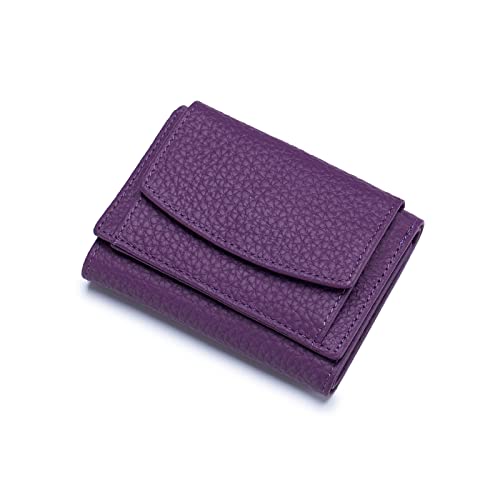 NICOLE & DORIS Portemonnaie Damen aus Leder Damen Geldbeutel mit RFID Blockierung Kleine Brieftasche Geldbörse Für Frauen, mit Mehreren Fächern Violett von NICOLE & DORIS