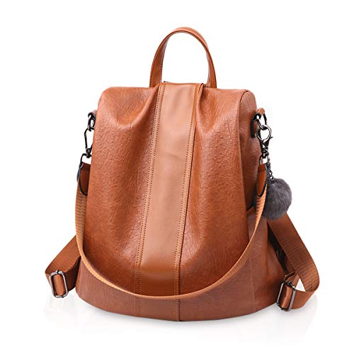 NICOLE & DORIS Rucksack Damen Anti Diebstahl Rucksackhandtaschen Große Kapazität Rucksack Schultertasche PU Leder wasserdichte Rucksäcke Schultasche Reiserucksack von NICOLE & DORIS