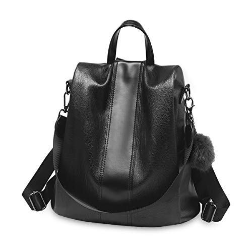 NICOLE & DORIS Rucksack Damen Anti Diebstahl Rucksackhandtaschen Große Kapazität Rucksack Schultertasche PU Leder wasserdichte Rucksäcke Schultasche Reiserucksack von NICOLE & DORIS