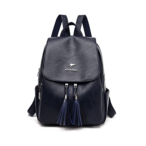 NICOLE & DORIS Rucksack Damen Elegant Rucksack Anti Diebstahl Rucksackhandtaschen PU Leder Rucksäcke Wasserdichter Schulrucksack Daypack für Reisen Freizeit Arbeit Blau von NICOLE & DORIS