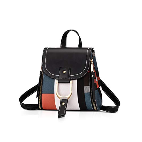 NICOLE&DORIS Damen Rucksack Kleiner Rucksack Umhängetasche Handtaschen Rucksack für Damen Leder Rucksack Schultertasche Schwarz von NICOLE & DORIS