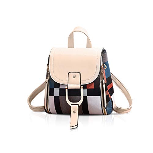 NICOLE&DORIS Damen Rucksack Kleiner Rucksack Umhängetasche Handtaschen Rucksack für Damen Leder Rucksack Schultertasche Beige von NICOLE & DORIS