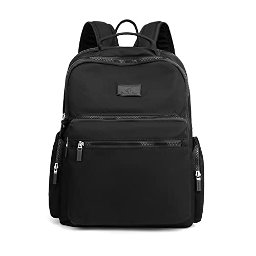 NICOLE & DORIS Damen Rucksack - Leichter Wasserdichter Nylon-Rucksack Mit Mehreren Taschen, Freizeitrucksack, Schultertasche Für Reisen - Schwarz von NICOLE & DORIS