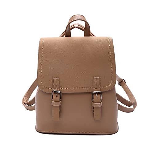 NICOLE & DORIS Rucksäcke Damen Klein Anti Diebstahl Rucksack PU Leder Mini Rucksack 2 In 1 Schulrucksack Casual Daypack Mädchen Rucksack Cityrucksack Khaki von NICOLE & DORIS