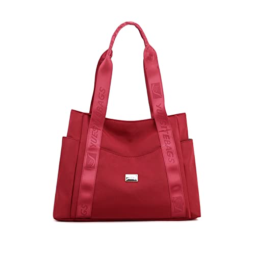 NICOLE & DORIS Schultertasche Damen Gross Handtasche Shopper Multi Tasche Umhängetasche Tote Bag Casual Henkeltasche Hobo Reisetasche für Alltag, Büro, Schule Burgundisch von NICOLE & DORIS