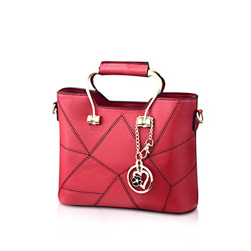 NICOLE & DORIS Schultertasche Damen Mode PU Leder Schick Shopper Handtasche Umhängetasche Tote Handtaschen mit Quasten Rotwein NICOLE & DORIS Schultertasche Damen Mode PU Leder Schick Shopper Handtasche Umhängetasche Tote Handtaschen mit Quasten Rotwein von NICOLE & DORIS