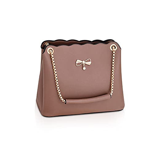 NICOLE & DORIS Tasche Frauen Klein Umhängetasche Damen Handtaschen Elegante Crossbody Bag Damen Handytasche PU Leder Schultertasche mit Kette Khaki von NICOLE & DORIS