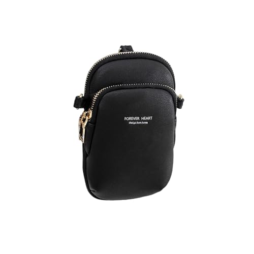 NICOLE & DORIS Umhängetasche Damen Klein Kleine Schultertasche Handytasche zum Umhängen Damen mit mehreren Taschen Handy Schultertasche ür Handy unter 6.5 Zoll Schwarz von NICOLE & DORIS