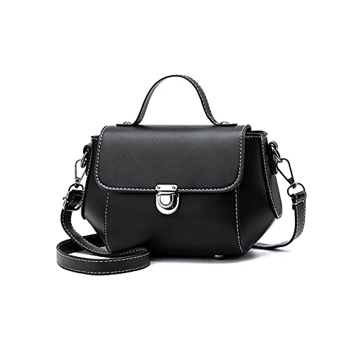 NICOLE & DORIS Umhängetasche Damen Kleine Handtaschen Designer Schultertasche Frauen Tasche Neue Crossbody Bag PU Leder Top Griff Tasche mit Schloss Schwarz von NICOLE & DORIS