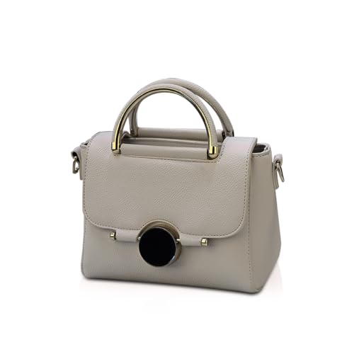 NICOLE & DORIS Umhängetasche Frauen PU Leder Schultertasche Vintage kleine Handtasche zum Ausgehen Klassische Abendtasche Partytasche Freizeittasche Grau von NICOLE & DORIS