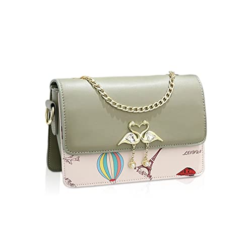 NICOLE & DORIS Umhängetasche für Damen,Designer Mode Kleine Handtasche,PU Leder Crossbody Schultertasche mit Verstellbar Abnehmbar Schultergurt Grün von NICOLE & DORIS
