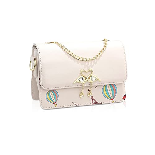 NICOLE & DORIS Umhängetasche für Damen,Designer Mode Kleine Handtasche,PU Leder Crossbody Schultertasche mit Verstellbar Abnehmbar Schultergurt Weiß von NICOLE & DORIS