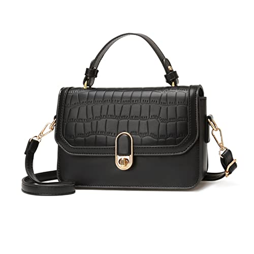 NICOLE & DORIS Umhängetasche für Frauen Kleine Damen Handtasche Klassiker Schultertaschen PU Leder Henkeltasche Top Griff Taschen Satchel Handtasche Crossbody Bag Handytasche Schwarz von NICOLE & DORIS