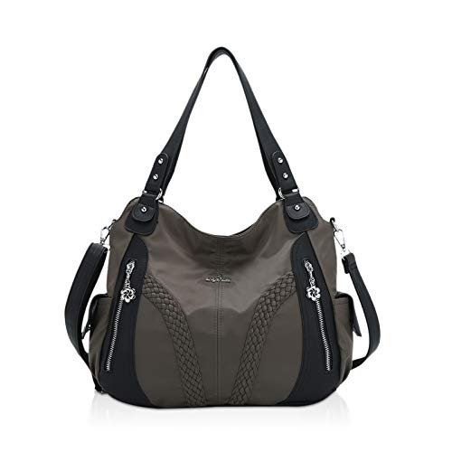 NICOLE & DORIS Weiche Kunstledertasche Lässige Hobo Tasche Damen Handtasche mit großer Kapazität Designer Umhängetasche Frauen Shopper Henkeltaschen Grau von NICOLE & DORIS