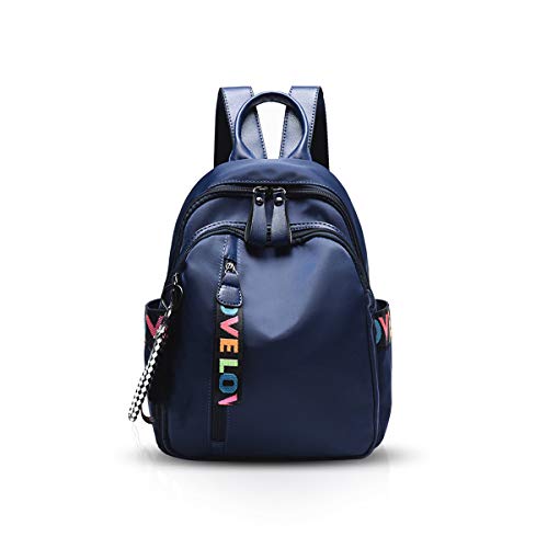 Nicole & Doris Rucksack Frauen Modern Rucksack Casual Damen Leichte Rucksacktasche Daypack College Rucksack Mädchen Schultasche Cityrucksack mit Bär-Anhänger Blau M von NICOLE & DORIS