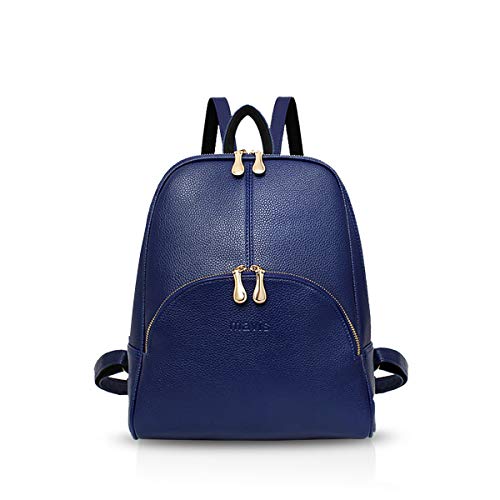 NICOLE & DORIS Damen Rucksack Casual Rucksack für Damen wasserdichte Handtasche für Frauen Rucksäcke Kunstleder Blau von NICOLE & DORIS