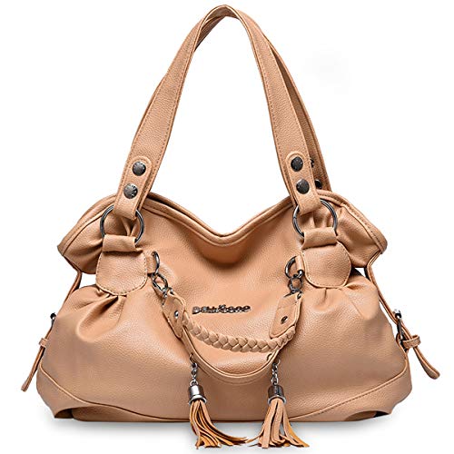 Nicole&Doris Handtasche Damen Schultertasche Damen Große Umhängetasche Frauen Henkeltasche Hobo Tasche für Mädchen Khaki von NICOLE & DORIS