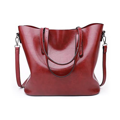 Nicole&Doris Neu Frau Tote Handtasche Schultertasche Crossbody Damen PU Rot von NICOLE & DORIS