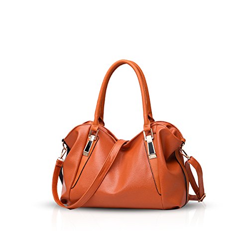 Nicole&Doris Neue Tasche Damen Klassische beiläufige Art und Weise weiche Tasche tragbaren Umhängetasche Frauen Kuriertaschen Frauen Handtasche(Brown) von NICOLE & DORIS