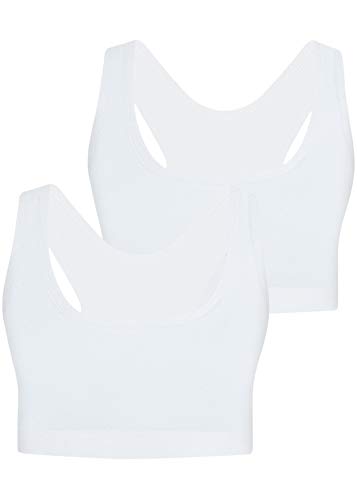 NICOLETTA 2er Pack Damen Sport BH Bustier Baumwolle Yoga - 40-42 Weiss - Modell 2 NICOLETTA 2er Pack Damen Sport BH Bustier Baumwolle Yoga - 40-42 Weiss - Modell 2 von NICOLETTA
