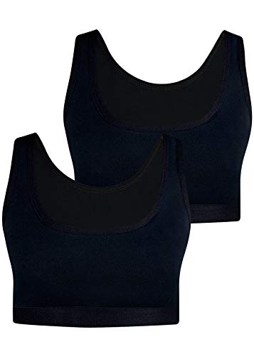 NICOLETTA 2er Pack Damen Sport BH Bustier Baumwolle Yoga - 44-46 Schwarz - Modell 1 NICOLETTA 2er Pack Damen Sport BH Bustier Baumwolle Yoga - 44-46 Schwarz - Modell 1 von NICOLETTA