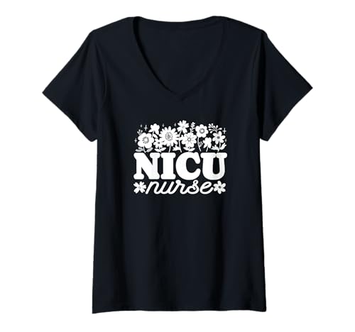 Damen Krankenschwester auf der Intensivstation T-Shirt mit V-Ausschnitt Damen Krankenschwester auf der Intensivstation T-Shirt mit V-Ausschnitt von NICU Nurse