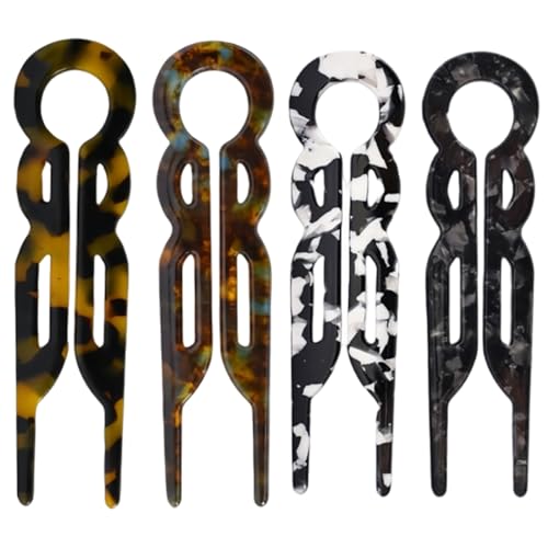 4PCS Französische Haarnadel, Acetat U -förmige Haarstifte, dekorativer glatte französische Clip für Frauen und Mädchen von NIDONE
