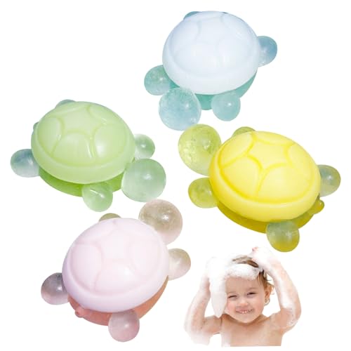 4pcs Kinderseife, kleine Schildkrötenform ätherische Ölseife, 1, 5x2x0.9 Reinigungsbad süße kleine Schildkrötenseifen zum Waschen von Händen, Gesicht, Kinder Hand von NIDONE