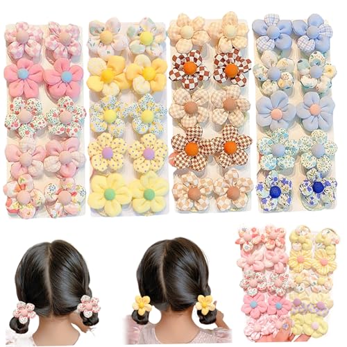 Babyhaarbindungen 40 PCs Blumenhaarbindungen 2 '' niedliche Gummibänder Kein Schaden Blume Scrunchie Kleinkind für Kinder Baby Mädchen Kleinkindzubehör von NIDONE