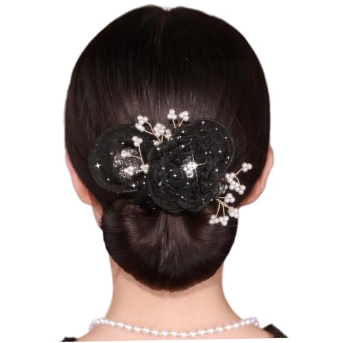 Brötchenhersteller, Haarbrötchenhersteller, Blume Französisches Haarwerkzeug mit Perlendekor, flexibler fauler Curler für Frauen und Mädchen von NIDONE