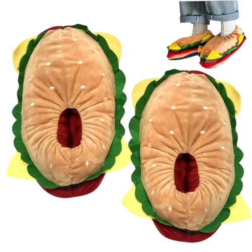 Burger-Hausschuhe 1 Paar Thermal Hamburger Pantoffeln süße Cartoon Neuheit Pantoffeln Nicht gleitsam von NIDONE