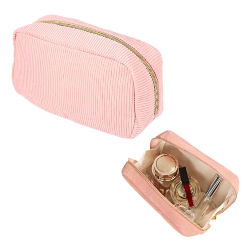 Cord -Make -up -Tasche, Make -up -Taschen mit großer Kapazität für Frauen mit Reißverschluss und Innenpocke kleine Make -up -Tasche Easy Care Cosmetic Bud für Frauen Reisen Geschenke, Kosmetikbeutel von NIDONE