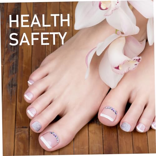 Gefälschte Zehennägel, 24 Stcs drücken auf Zehennägel französische Tipp gefälschte Vollbedeckung Nagelpresse auf Strasssteinen elegant Zehen für Frauen Girl Maniküre von NIDONE