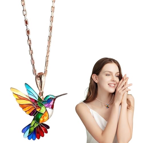 Hummingbird Halskette Acryl & Legierung süße Mini Golden Hummingbird Vogel Halskette Schmuck Geschenke für Mutter Frauen Freunde Hummingbird Halskette Acryl & Legierung süße Mini Golden Hummingbird Vogel Halskette Schmuck Geschenke für Mutter Frauen Freunde von NIDONE