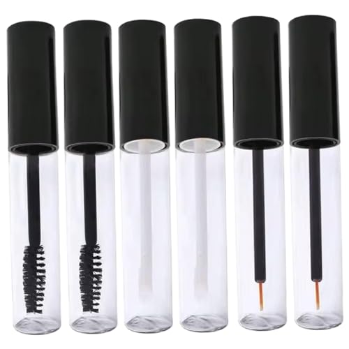 Leere Mascara -Röhre, 6pcs 10 ml Mascara -Zauberstab, einfach zu bedienende Mascara -Röhre, klare wiederverwendbare Schönheitswerkzeuge Zubehör für Eyelash Creme Cosmetics Container Flasche, Mascara von NIDONE