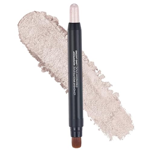 Lidschattenstift wasserdichte doppelte Lidschatten-Applikatorstangen, schweißdes lang anhaltende professionelle Perle Schimmer-Lidschatten mit Pinsel für Mädchen, Frauen, Lidschattenstöcke von NIDONE