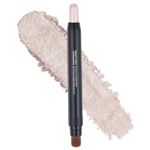 Lidschattenstift wasserdichte doppelte Lidschatten-Applikatorstangen, schweißdes lang anhaltende professionelle Perle Schimmer-Lidschatten mit Pinsel für Mädchen, Frauen, Lidschattenstöcke von NIDONE