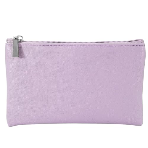 Make-up-Beutel, kleine Make-up-Tasche 7x4 Purple PU Leder wasserdichtem Beutel mit Reißverschluss mit breitem Tragbarer und vielseitiger Reisetasche für reisende Frauen und Mädchen von NIDONE