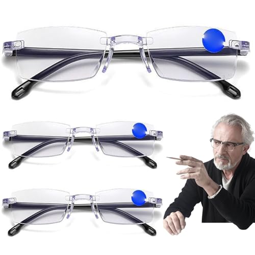 NIDONE 3pcs keine blaue Sehgläser, Ultra-Clear Comfort Auto Focus-Brille mit Nasenpolstern für Männer/Frauen von NIDONE