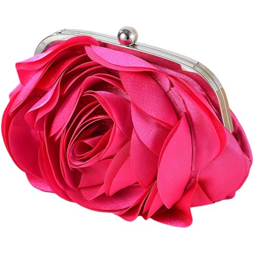 NIDONE Blume Geldbeutel elegant ausgefallene Rosy -Frauen -Abendhandtaschen mit Schlossverschluss und abnehmbarer Kettenmode florale Handtaschen für Abendparty, Dating, Dating von NIDONE