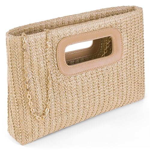 NIDONE Strohübenbeutel, Strohstrandtaschen für Frauen geflochtene Handtaschen mit abnehmbar von NIDONE