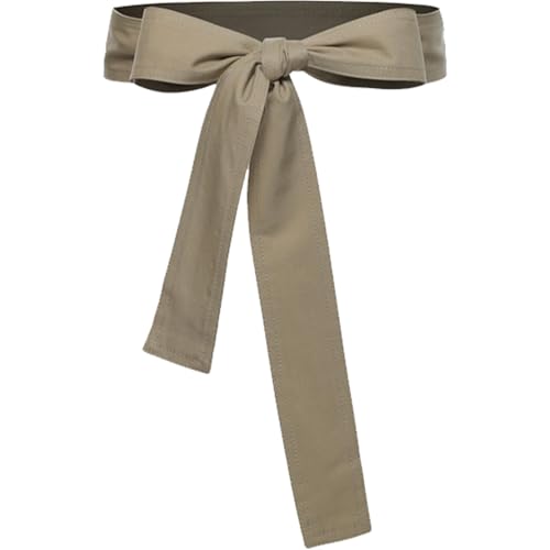 NIDONE Trench Coat -Gurte Ersatz 64 Lang 1,8 breites Tencel -Baumwoll -Mantelgurte Dekorative Trenchcoatgurte Einfacher Stil Robe Gürtel Ersatz Khaki Bogengürtel für Frauen & Mädchen, breiter Gürtel von NIDONE