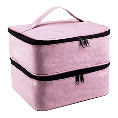 Nagellackspeicher Nagellack Organizer Dual Layer 30 Flaschen große Kapazität Nylon Aufbewahrungstasche Mehrfachpocket Tragbares Hebegriff Reißverschluss Make-up-Tasche Style 1 von NIDONE