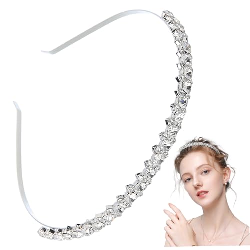 Strassstirnband, Strassstirnband 5x0.3 glänzendes und funkiges Silber für Frauen exquisite und leichte Braut Kopfstück Geburtstag Hochzeitsfeier Hair Accessoires Geschenke für Frauen Mädchen von NIDONE