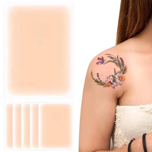 Tattoo Cover -up -Klebeband, 6pcs wasserdichte unsichtbare ultra -dünne Tattoo Cover -up -Patch, 3, 5x5.9 Cutable Make - für Narben und Geburtsmarks, Stil 1 von NIDONE