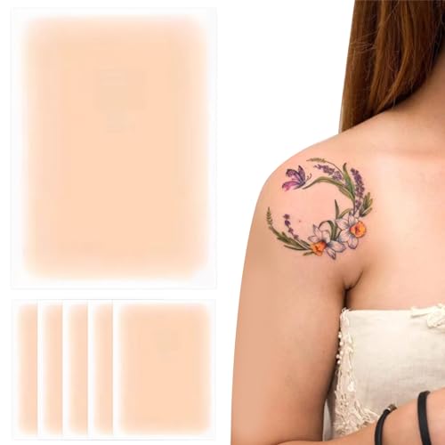 Tattoo Cover -up -Klebeband, 6pcs wasserdichte unsichtbare ultra -dünne Tattoo Cover -up -Patch, 3, 5x5.9 Cutable Make - für Narben und Geburtsmarks, Style 1, Band, Klebeband von NIDONE