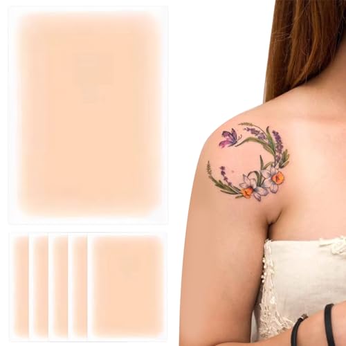 Tattoo Cover -up -Klebeband, 6pcs wasserdichte unsichtbare ultra -dünne Tattoo Cover -up -Patch, 3, 5x5.9 Cutable Make - für Narben- und Geburtsmarks, Style 1, Patch von NIDONE