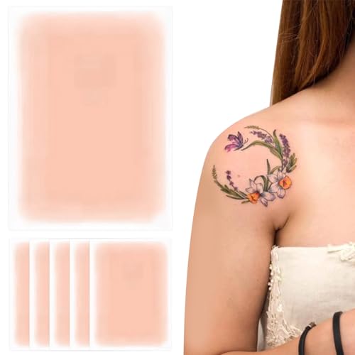 Tattoo Cover -up -Klebeband, 6pcs wasserdichte unsichtbare ultra -dünne Tattoo Cover -up -Patch, 3, 5x5.9 Cutable Make - für Narben- und Geburtsmarks, Style 2, Band von NIDONE