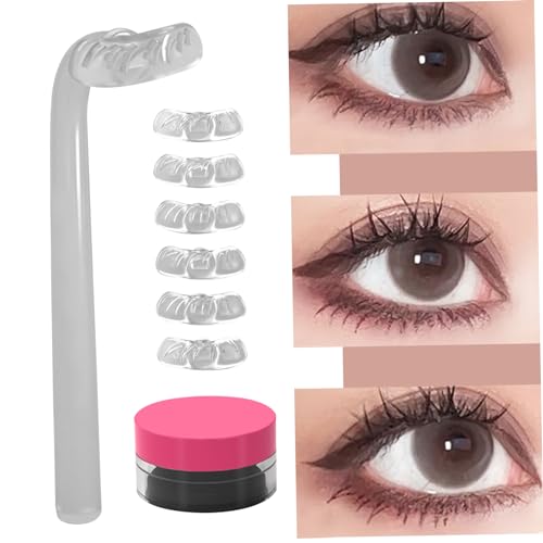 Untere Wimpernmarke, unterer Eyelash Stempel wiederverwendbares 6pcs Silicon Bottom Lash -Stempel mit 1 Wimperntusche Creme ＆ 1 Stamp Head natürliche Wimpernverlängerung Kit für Make -up -Anfänger tr von NIDONE