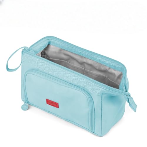 NIEBYI Großes Federmäppchen für Mädchen, super großes Federmäppchen für Damen, Reißverschluss, glattes Federmäppchen, Schreibwaren-Organizer, strapazierfähiges Federmäppchen (blau) von NIEBYI